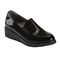 Earth Shoes Zurich Bern Women's Slip On Comfort Shoe - Black Patent - Profile