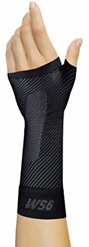 OrthoSleeve Patented WS6 Compression Wrist Sleeve (Single Sleeve) for Carpal Tunnel Syndrome, wrist pain and fatigue, and arthritis - Black