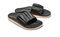 OluKai Pihapiha Women's Leather Slide Sandals - Black / Off White - Pair