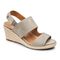 Vionic Brooke Women's Wedge Supportive Sandals - Dark Taupe Suede - 1 profile view