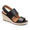 Vionic Brooke Women's Wedge Supportive Sandals - Black Leather - 1 profile view