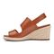 Vionic Brooke Women's Wedge Supportive Sandals - Cognac Leather - 2 left view