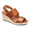 Vionic Brooke Women's Wedge Supportive Sandals - Cognac Leather - 1 profile view
