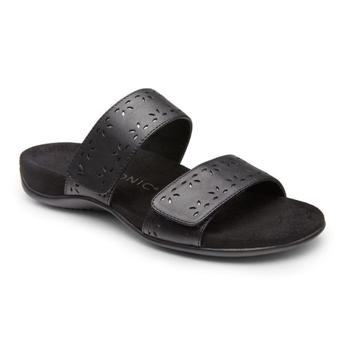 Vionic Randi Women's Slide Orthotic Sandal - Black Leather - 1 profile view
