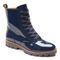 Vionic Lani Woemn's Patent Lace Up Boots - 1 profile view - Navy