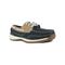 Rockport Works Women's Sailing Club Steel Toe Oxford ESD - Navy Blue and Tan - Profile View