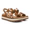 Vionic Brielle 3/4 Strap Wedge Platform Sandal with Arch Support - Brown Cow Print - Pair