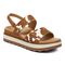 Vionic Brielle 3/4 Strap Wedge Platform Sandal with Arch Support - Brown Cow Print - Angle main