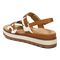 Vionic Brielle 3/4 Strap Wedge Platform Sandal with Arch Support - Brown Cow Print - Back angle