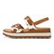 Vionic Brielle 3/4 Strap Wedge Platform Sandal with Arch Support - Brown Cow Print - Left Side