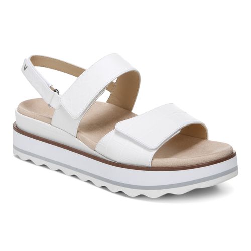 Vionic Brielle 3/4 Strap Wedge Platform Sandal with Arch Support - White - 1 profile view