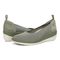 Vionic Jacey Women's Slip-on Wedge Shoe - Army Green - pair left angle