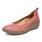 Vionic Jacey Women's Slip-on Wedge Shoe - Dusty Cedar Leather - Left angle
