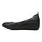Vionic Jacey Women's Slip-on Wedge Shoe - Black/Black Leather - Left Side
