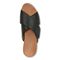 Vionic Leticia Women's Wedge Comfort Sandal - Black-Tumbled Leathe - Top