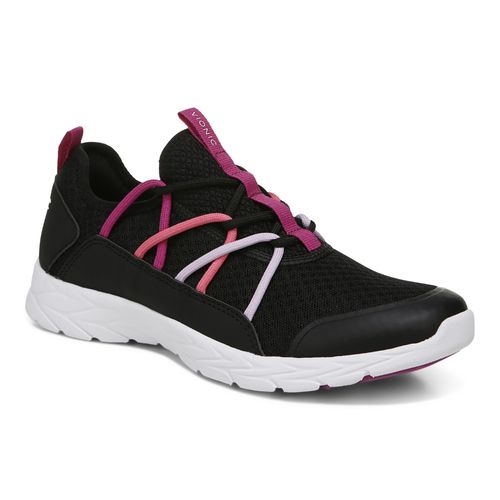 Vionic Zeliya Women's Athletic Sneaker - Black And Pink - 1 profile view