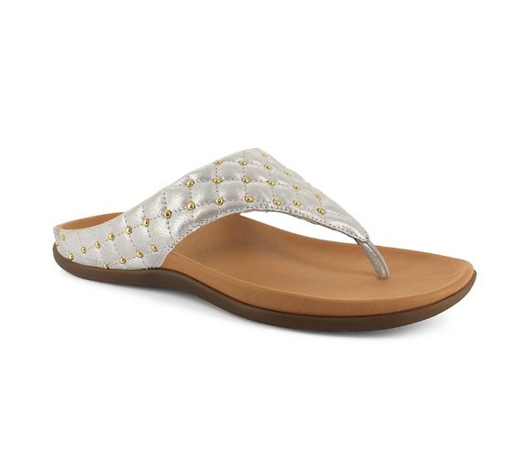Strive Fiji Women's Comfortable and Arch Supportive Sandals - White Gold Taupe - Angle