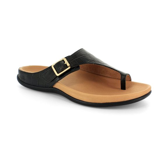 Strive Java Women's Comfortable and Arch Supportive Sandals - Black - Angle