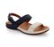 Strive Kona Women's Comfortable and Arch Supportive Sandals - Marshmallow/Navy Angled Angle Angle