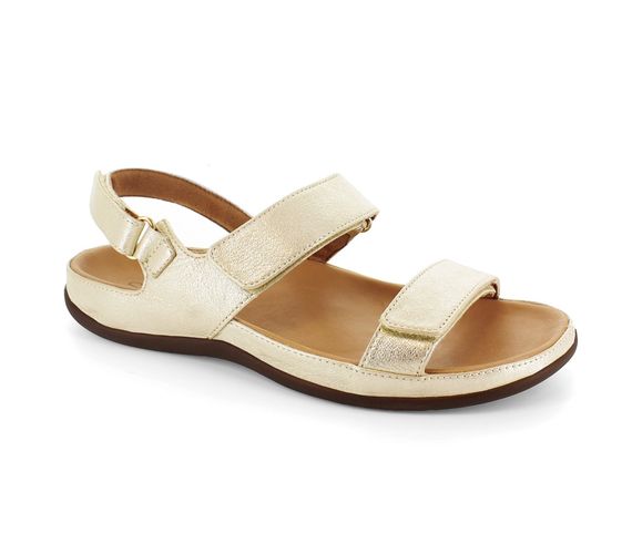 Strive Kona Women's Comfortable and Arch Supportive Sandals - Gold Metallic - Angle