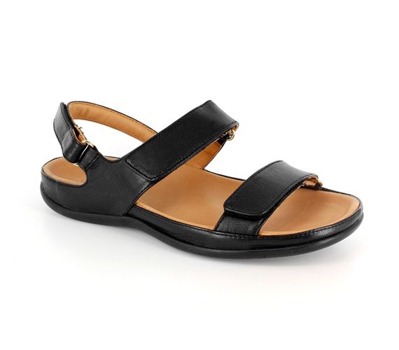 Strive Kona Women's Comfortable and Arch Supportive Sandals - Black - Angle
