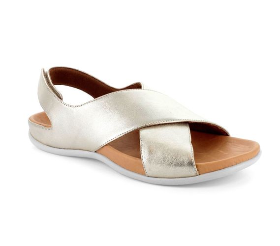 Strive Venice Women's Comfortable and Arch Supportive Sandals - Pale Gold Angle