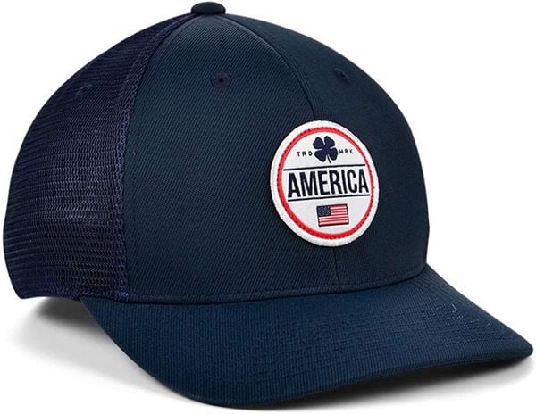 Black Clover Abraham America / Patriotic Adjustable Hat - Navy/Navy / Mesh - hat angle