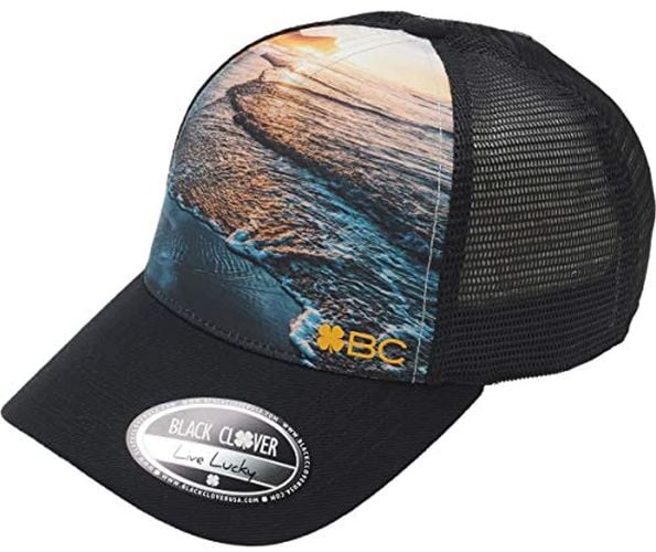 Black Clover Shoreline Adjustable Beach Hat - Black Shoreline 6