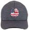 Black Clover USA Flag Heather Fitted Hat Charcoal - flag front