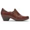 Cobb Hill Laurel Slip-on Women's Heeled Sandal - Tan Leather - Side