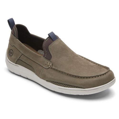 Dunham Fitsmart Men's Slip-on Loafer Shoe - Breen Nubuck - Angle
