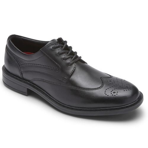 Rockport Tanner Wingtip Men's Dress Shoe - Black - Angle